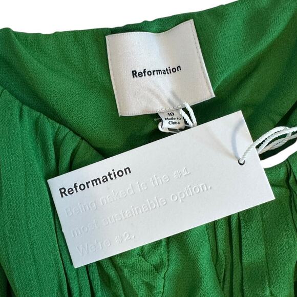 New NWT Reformation Alana Two Piece Kelly Green Maxi Dress Size 10 - Picture 13 of 16